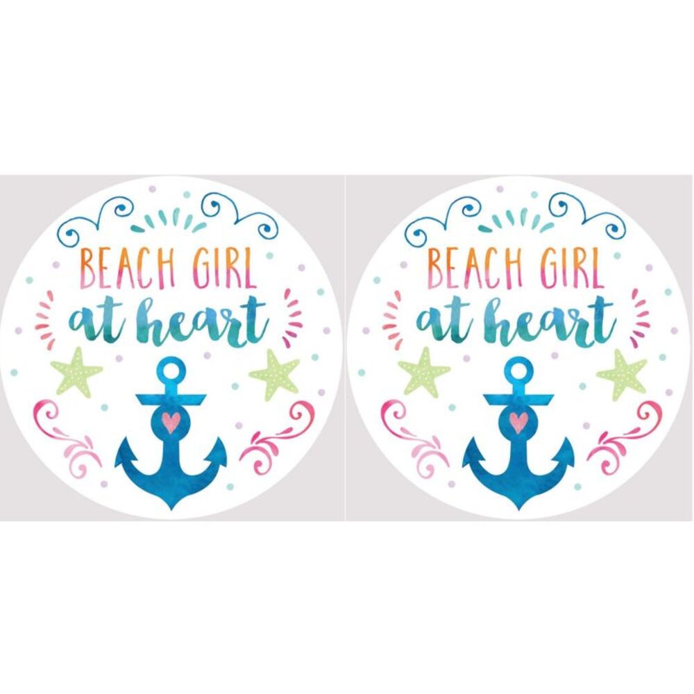 Beach Girl At Heart Car Coasters Set of 2